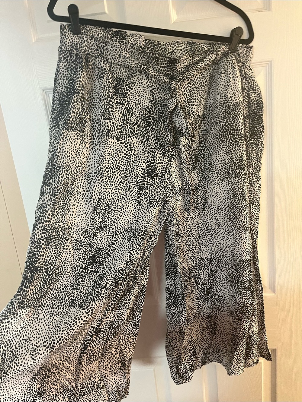 blue island Black & White Speckle Wide-Leg Pants